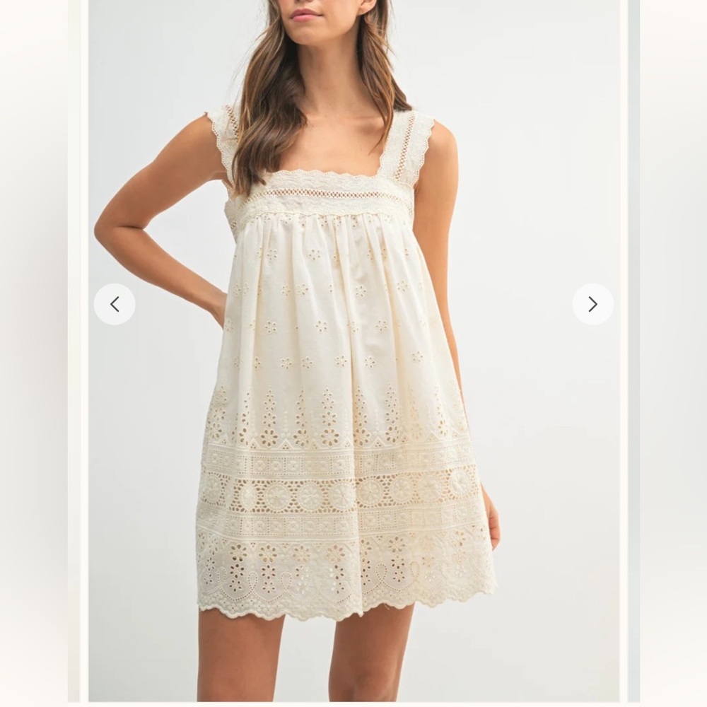 Ivory Eyelet Mini Dress